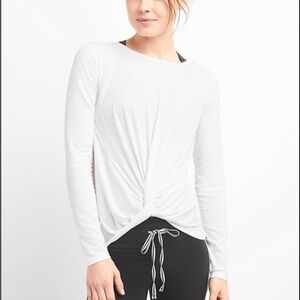 GAP White Twist Front Long Sleeve Top